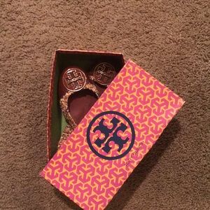 Never worn outside Tory Burch tweed flats